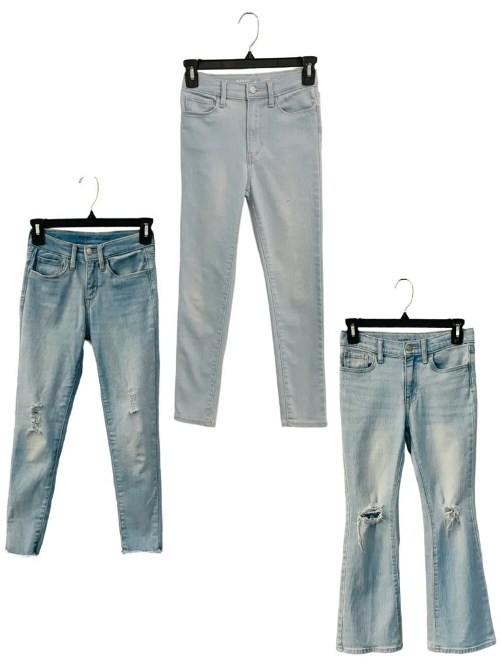 Girls Size 10 Jeans Bundle Old Navy Flare Rockstar Jeggings 3 Pair